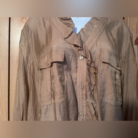 PETER NYGARD New Button down Shirt Roll Tab Sleeves Plus Size 20 Shining Soft - Picture 11 of 11